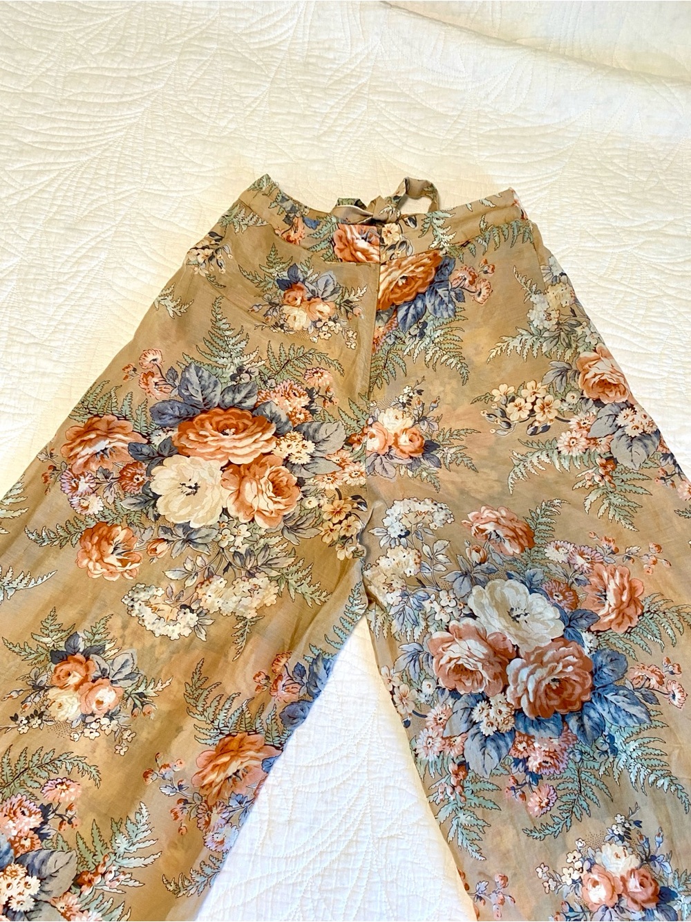 Zimmermann Corsair Floral Cotton Silk Tie Wrap Wide-Leg Pants Size US 6 - Picture 13 of 13